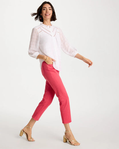 Chico's Everyday - Girlfriend Roll Cuff Crop Jeans Hot Honeysuckle