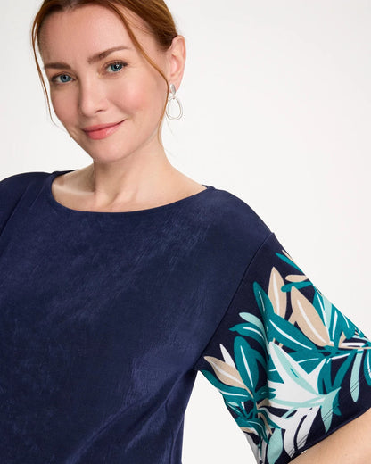 Chico's Deals - Travelers™ Printed Kimono Sleeve Top Kings Navy
