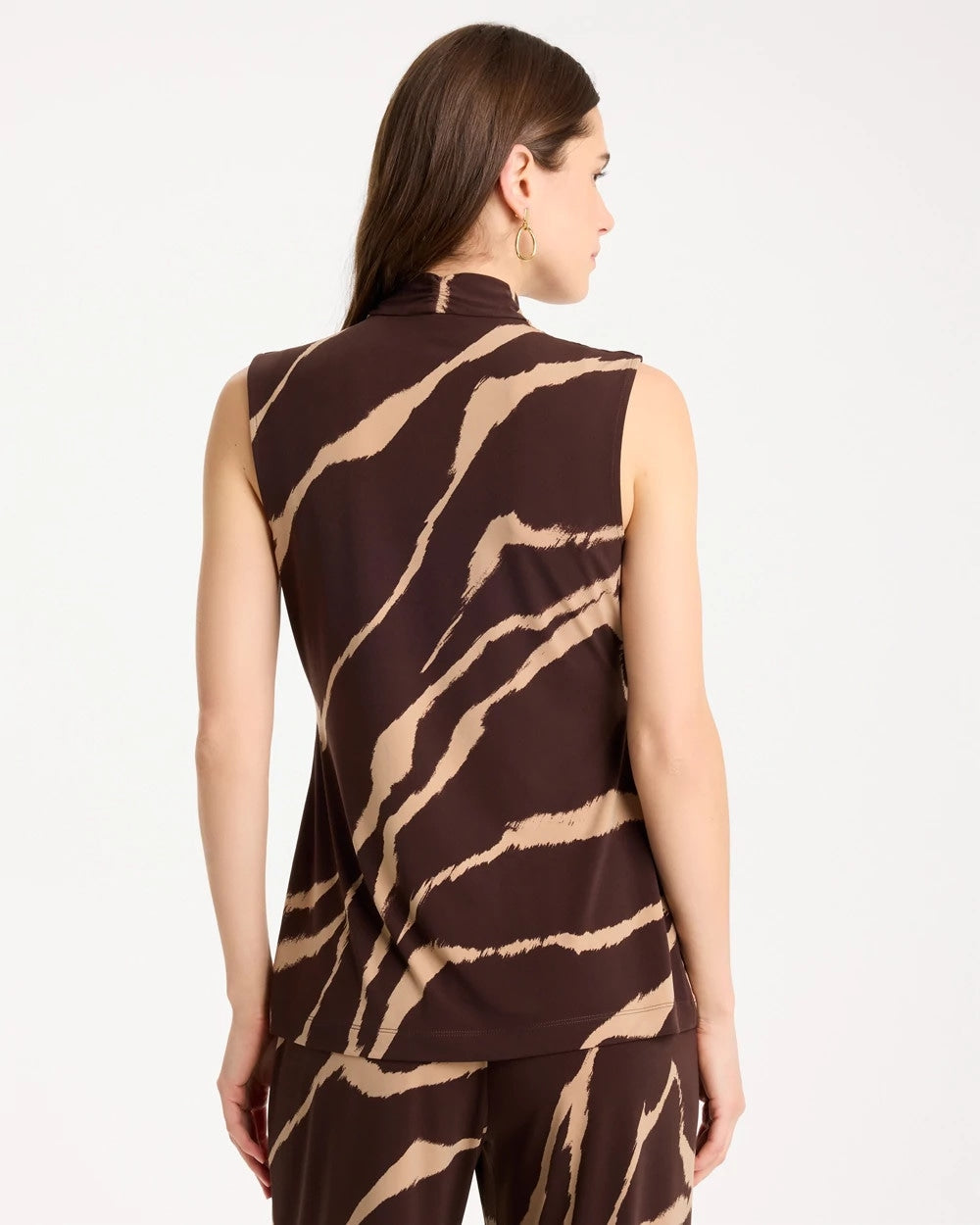 Chico's Quality - Travelers™ Zebra Knit Wrap Top Cocoa Bean