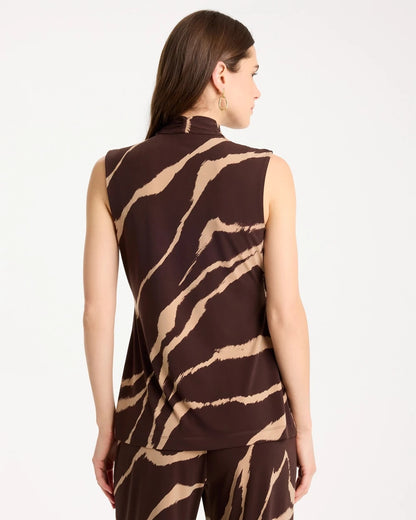 Chico's Quality - Travelers™ Zebra Knit Wrap Top Cocoa Bean