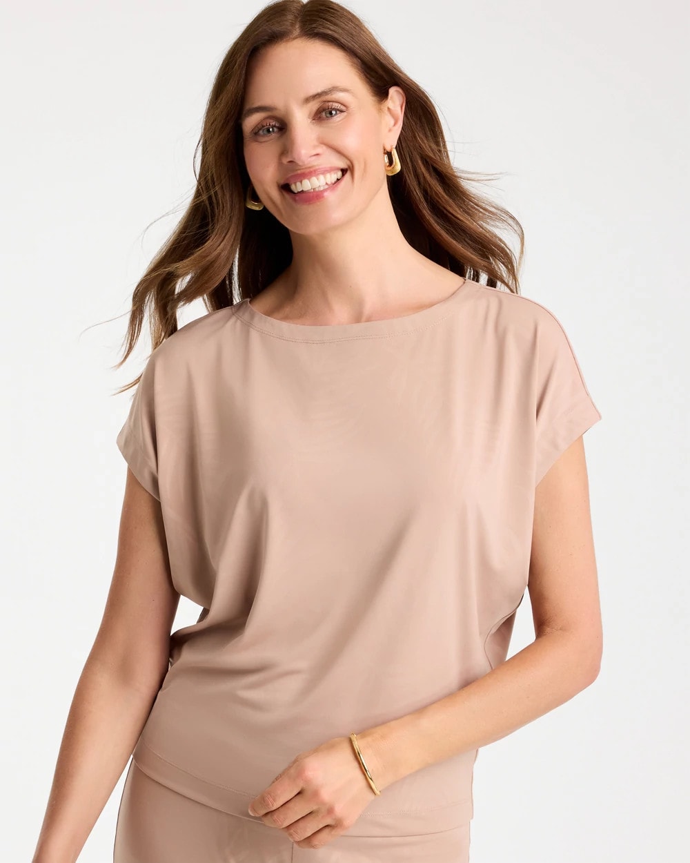 Chico's Latest - Travelers™ Palm Embossed Knit Top Mocha Mousse