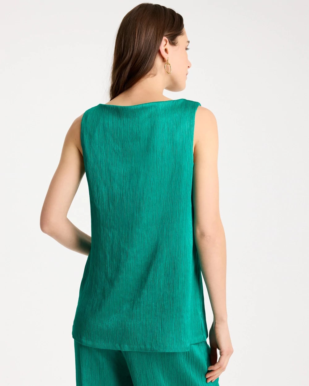 Chico's Great Value - Travelers™ Crinkle Textured Tank Topanga Green