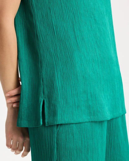 Chico's Great Value - Travelers™ Crinkle Textured Tank Topanga Green
