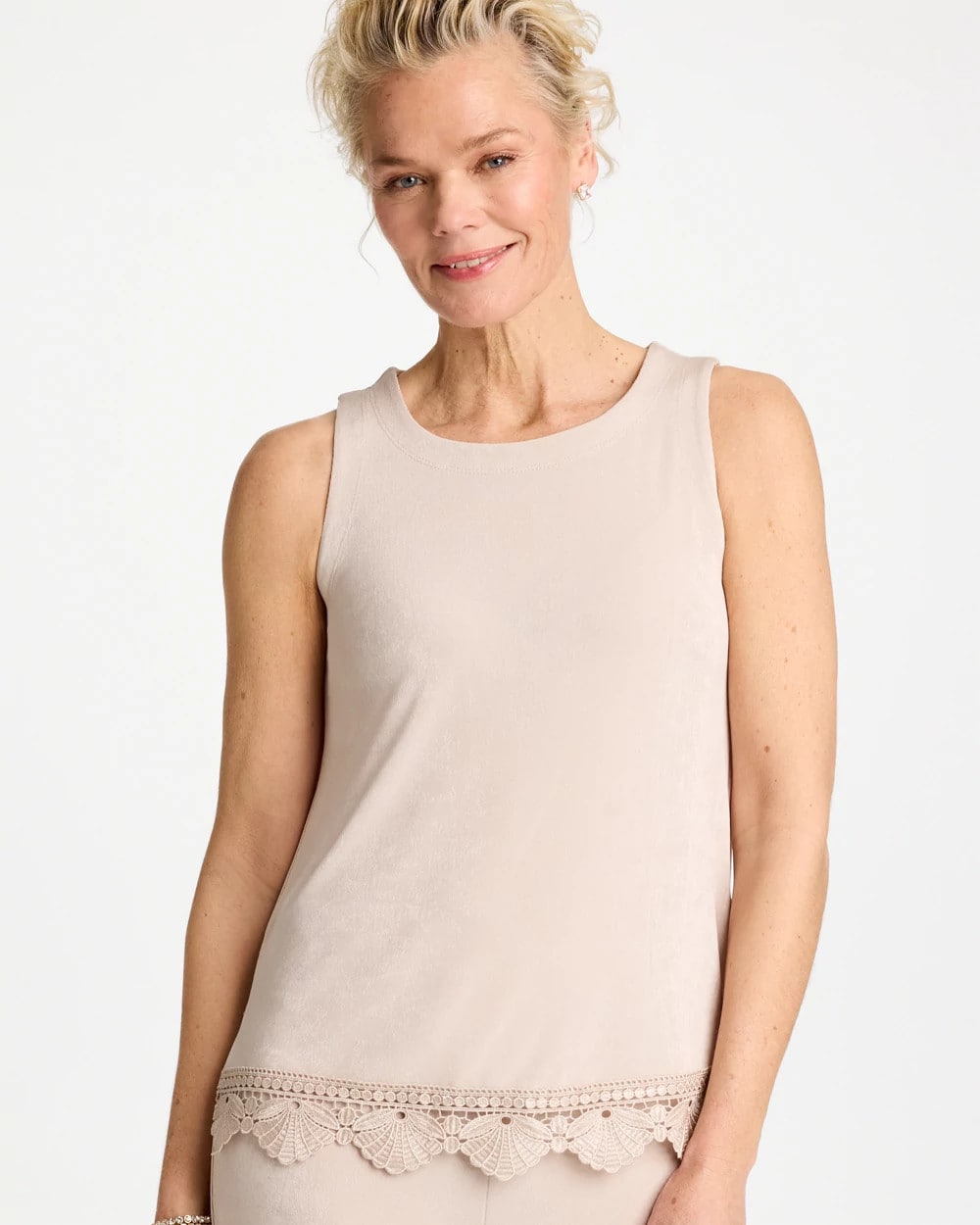 Chico's Best Price - Travelers™ Scallop Lace Tank Smokey Taupe