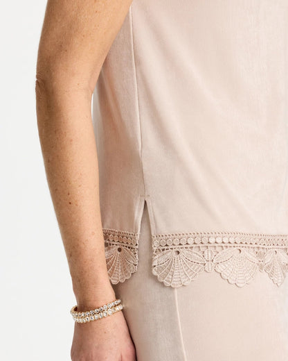 Chico's Best Price - Travelers™ Scallop Lace Tank Smokey Taupe