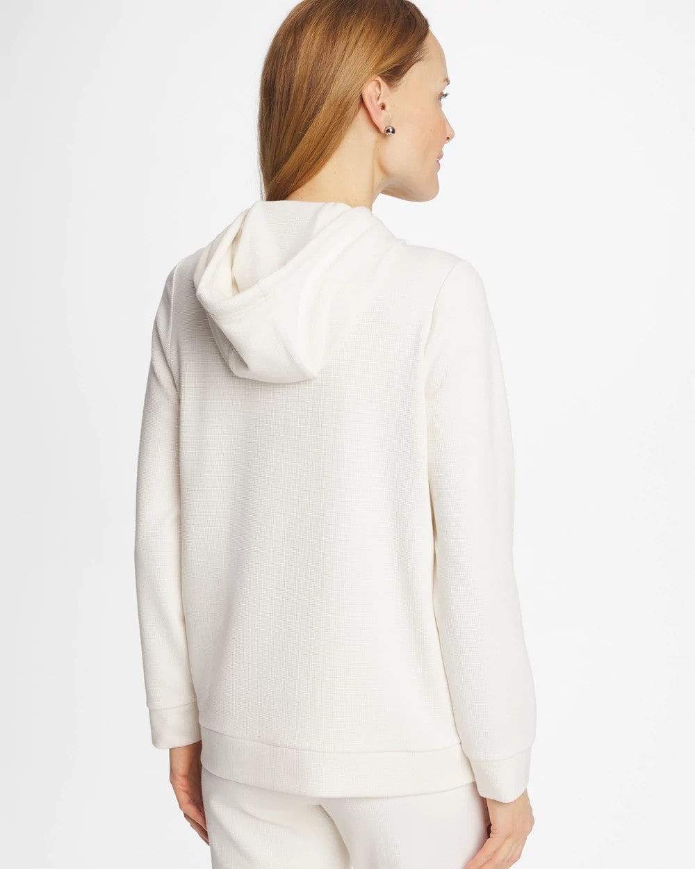 Chico's Featured - Zenergy® Soft Waffle Hooded Top Cream