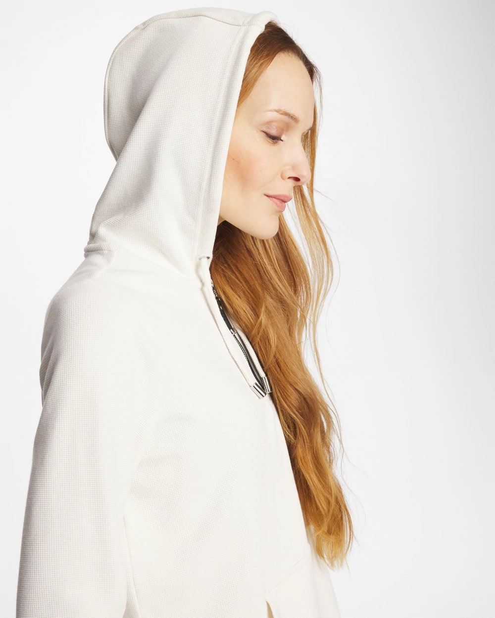 Chico's Featured - Zenergy® Soft Waffle Hooded Top Cream