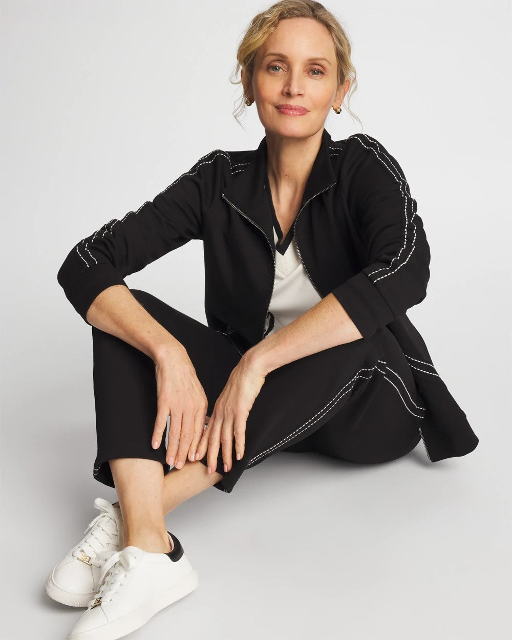 Chico's Top Pick - Zenergy® Double-Knit Pick Stitch Ankle Pants Black
