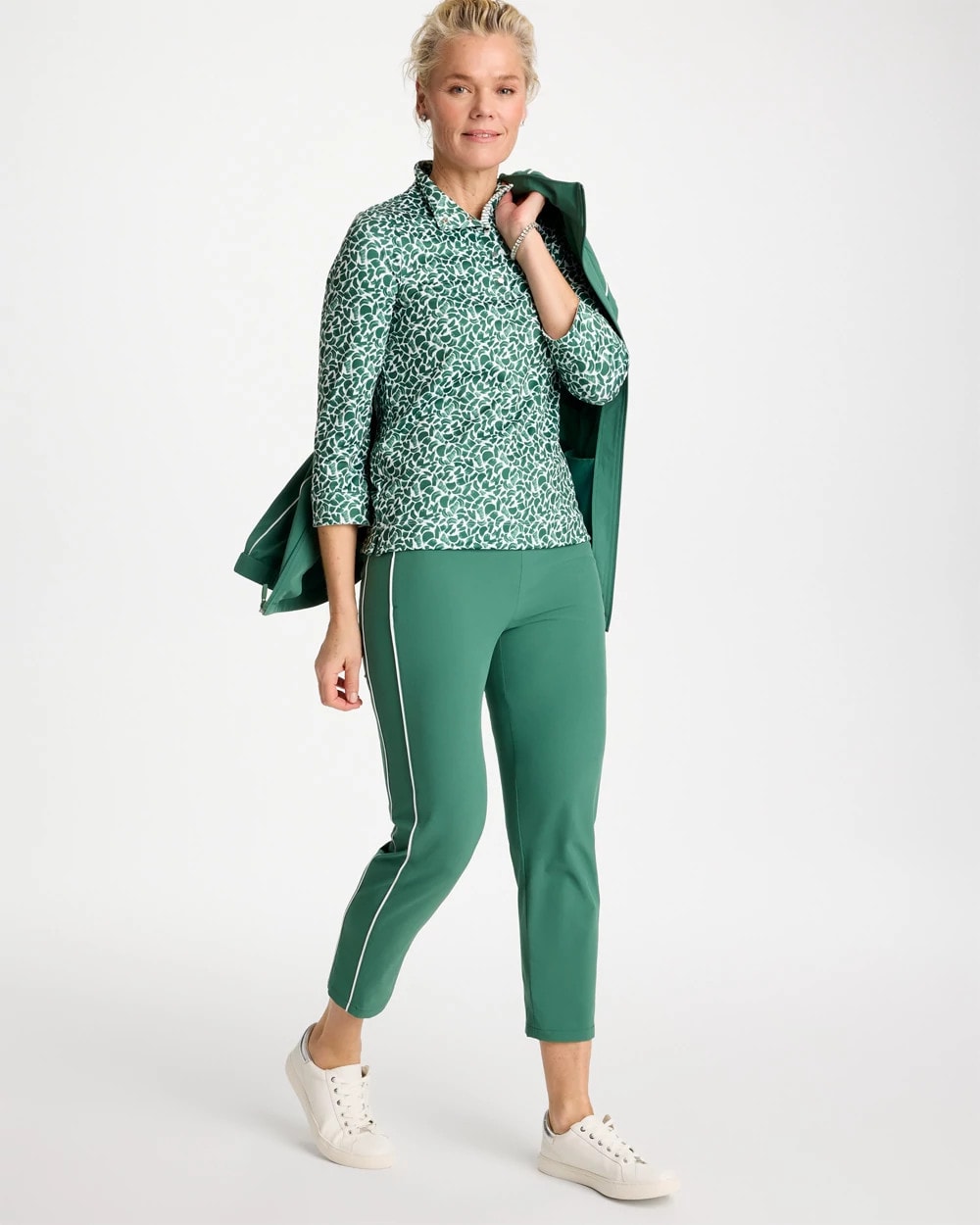 Chico's Classic - Zenergy® UPF Side Piping Ankle Pants Water Lily Green