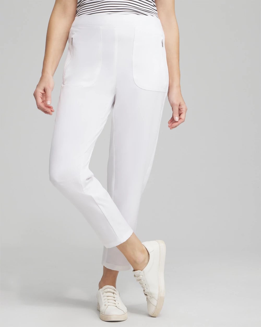 Chico's Featured - Zenergy® UPF Ribbed Side Ankle Pants Alabaster