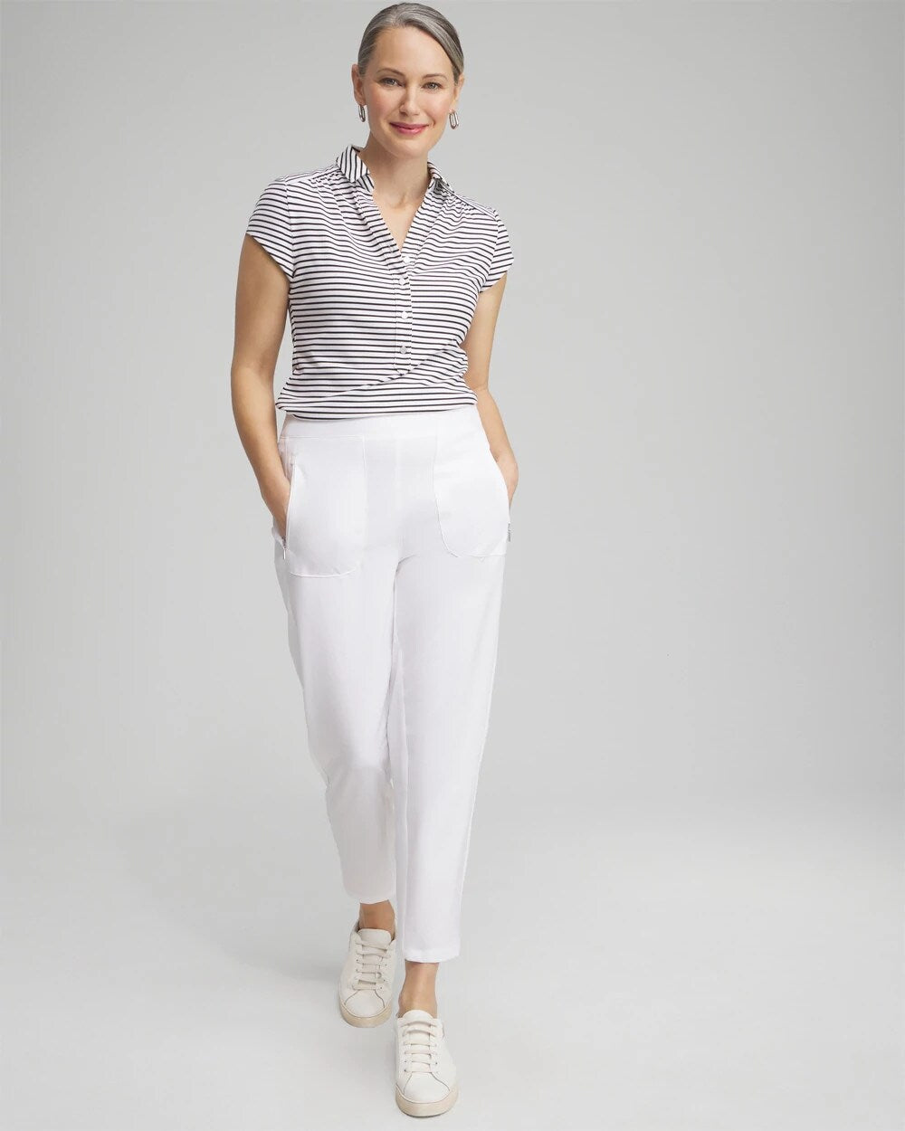 Chico's Featured - Zenergy® UPF Ribbed Side Ankle Pants Alabaster