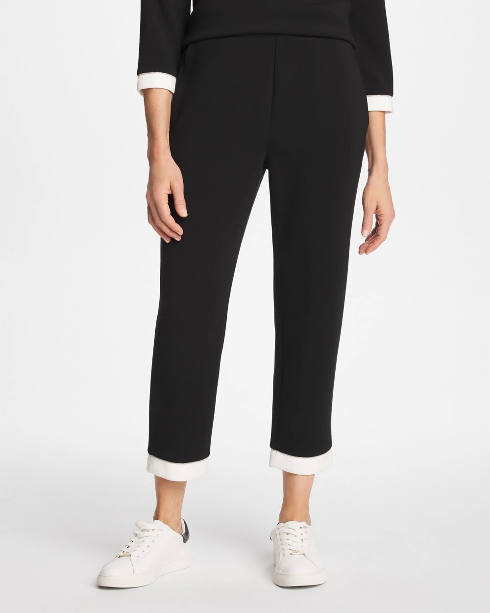 Chico's Best Seller - Zenergy® Soft Caviar Bead Contrast Pants Black