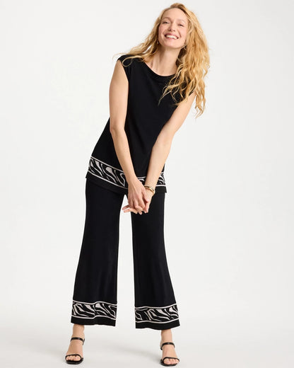 Chico's Popular - Travelers™ Abstract Zebra Trim Tunic Travelers Black