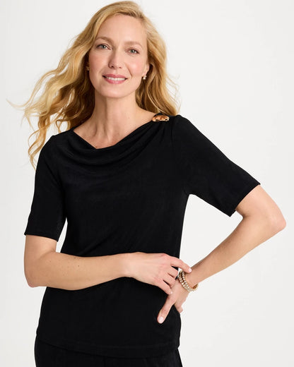Chico's Premium - Travelers™ Jewelry Detail Top Travelers Black