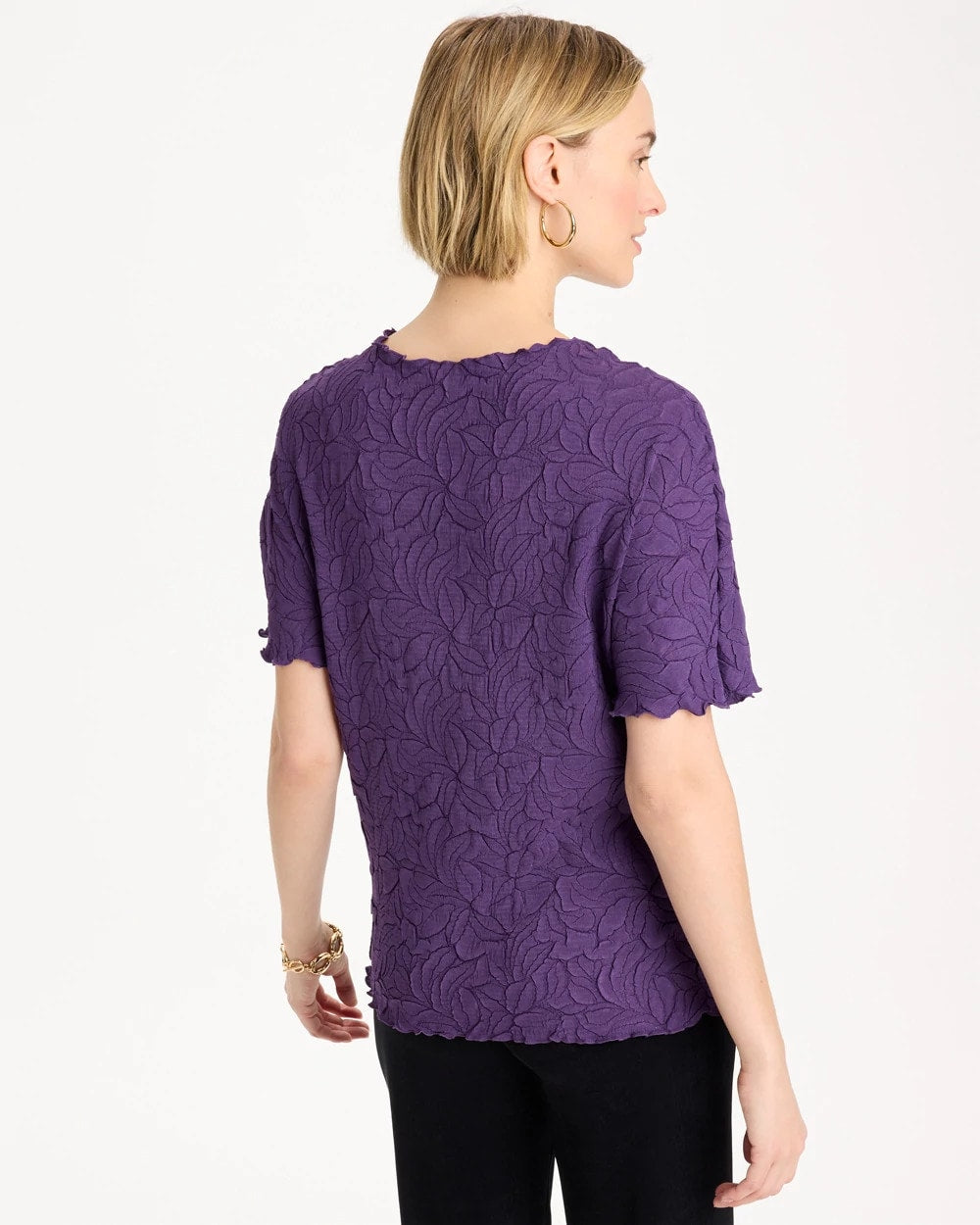 Chico's Deals - Travelers™ Embossed Pullover Top Rich Amethyst