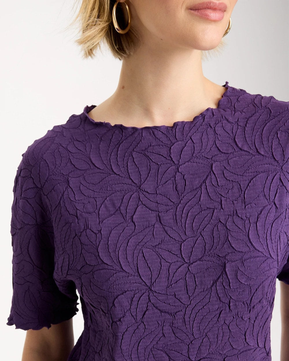 Chico's Deals - Travelers™ Embossed Pullover Top Rich Amethyst