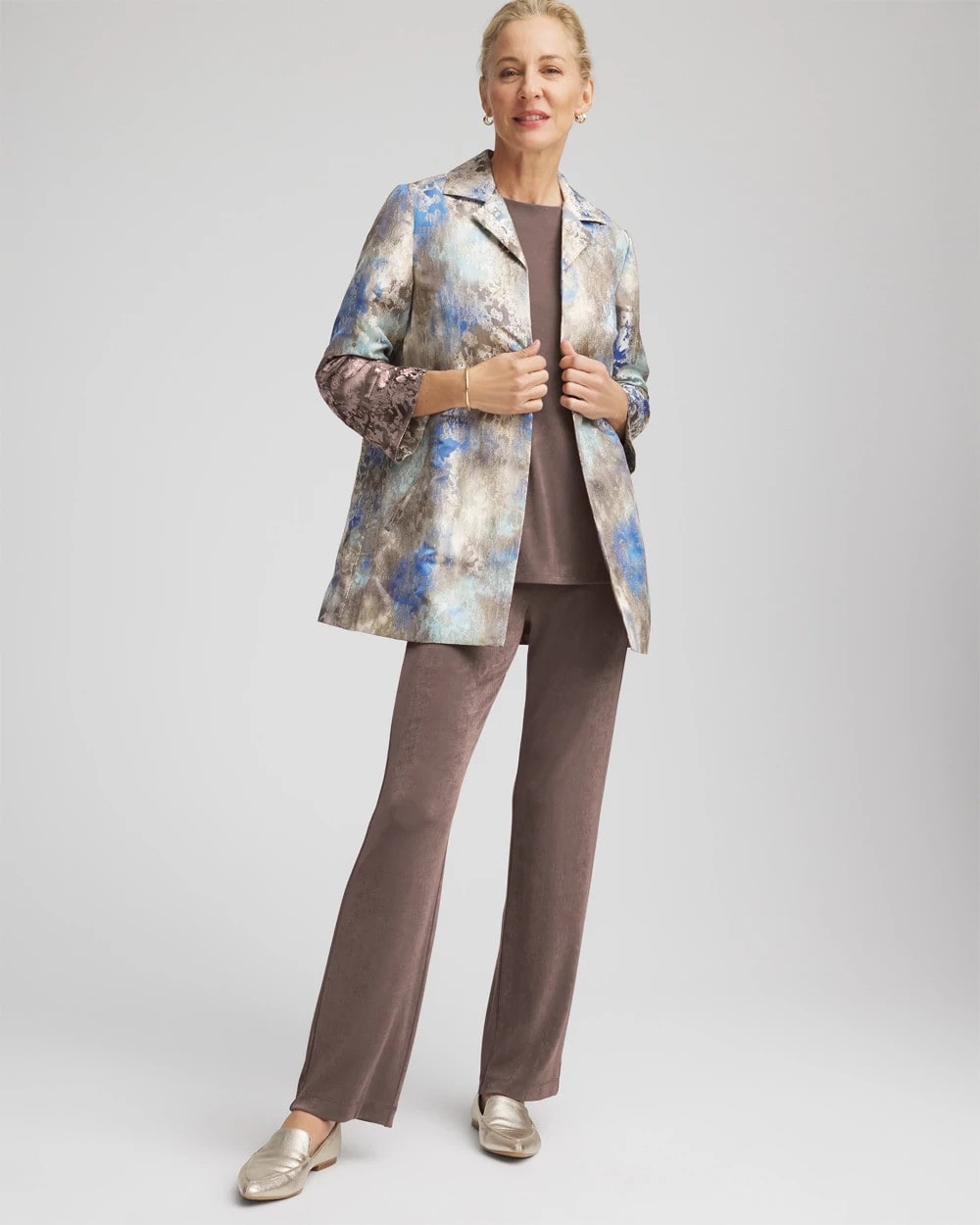Chico's Smart Buy - Travelers™ Collection Watercolor Jacquard Jacket Walnut