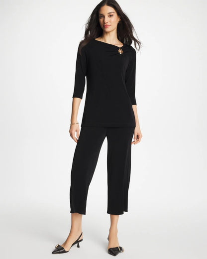 Chico's Discount - Travelers™ Hardware 3/4 Sleeve Tunic Travelers Black