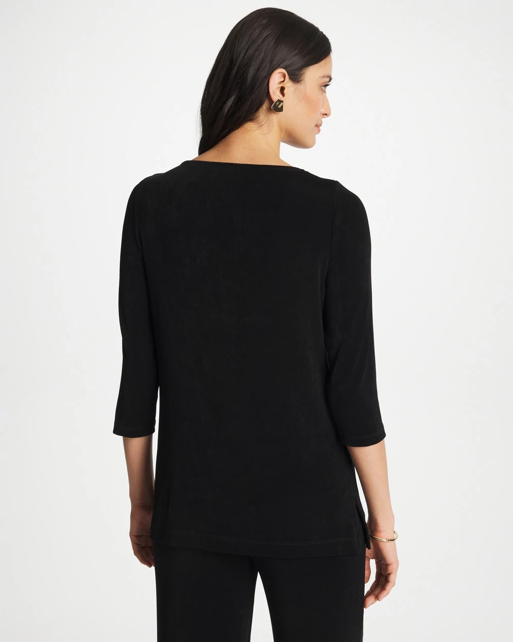 Chico's Discount - Travelers™ Hardware 3/4 Sleeve Tunic Travelers Black