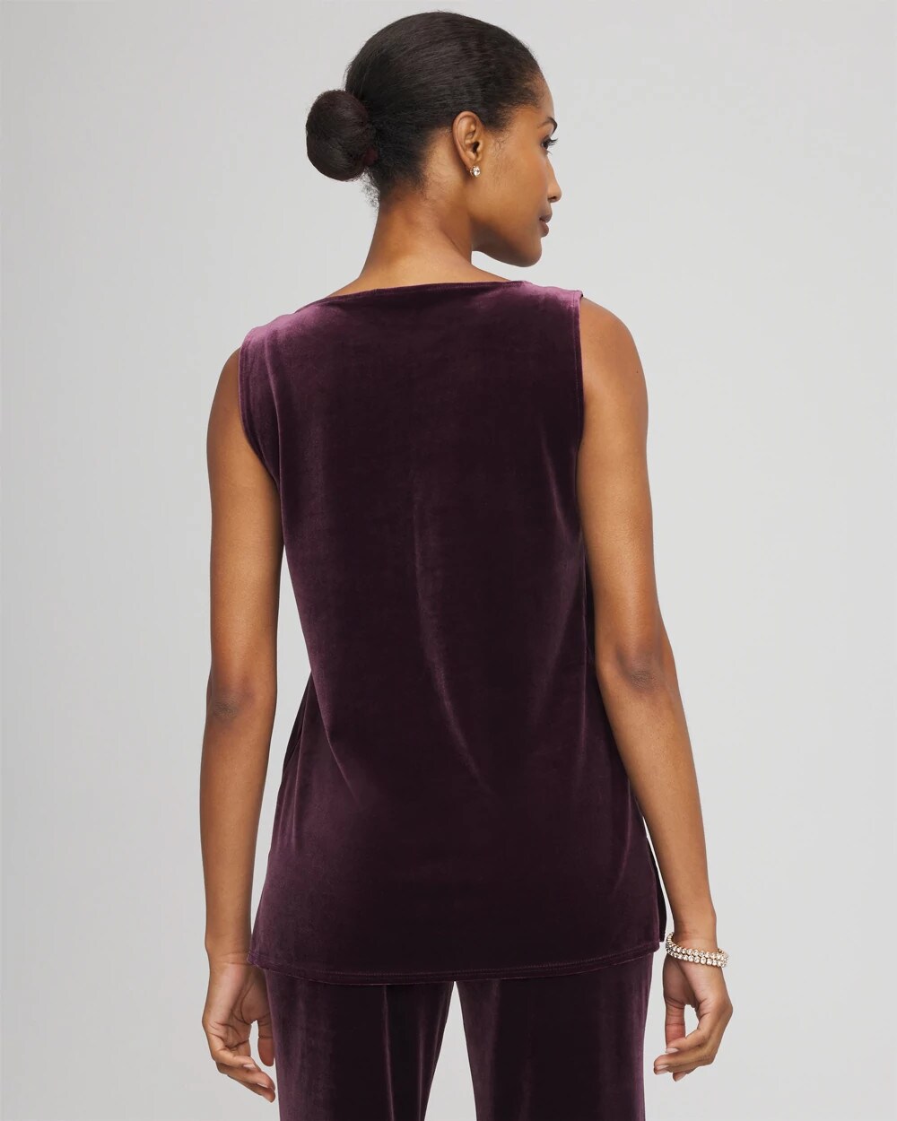 Chico's Exclusive - Travelers™ Velvet Side-Slit Tank Night Bloom