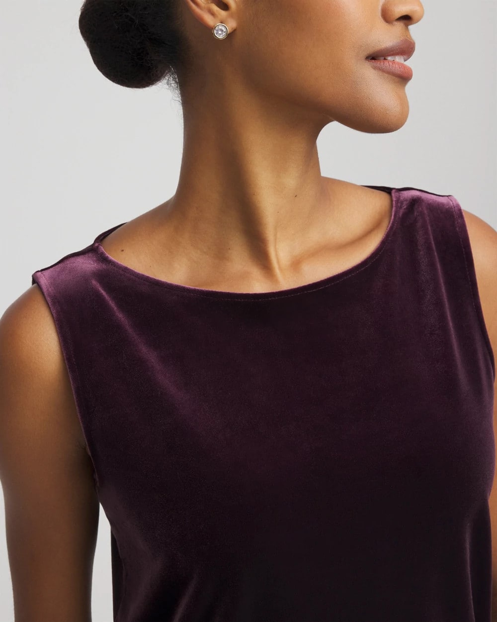 Chico's Exclusive - Travelers™ Velvet Side-Slit Tank Night Bloom
