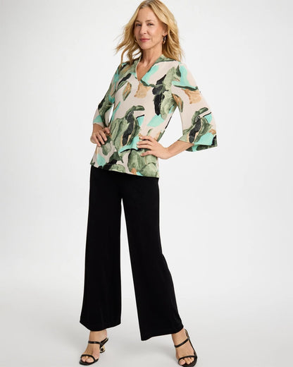 Chico's Everyday - Travelers™ Bloom V-Neck Kimono Top Kelp Forest