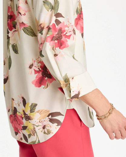 Chico's Recommended - No Iron™ Printed Stretch Shirt Hot Honeysuckle