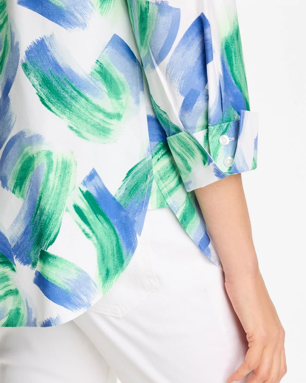 Chico's Recommended - No Iron™ Printed Stretch Shirt Amparo Blue
