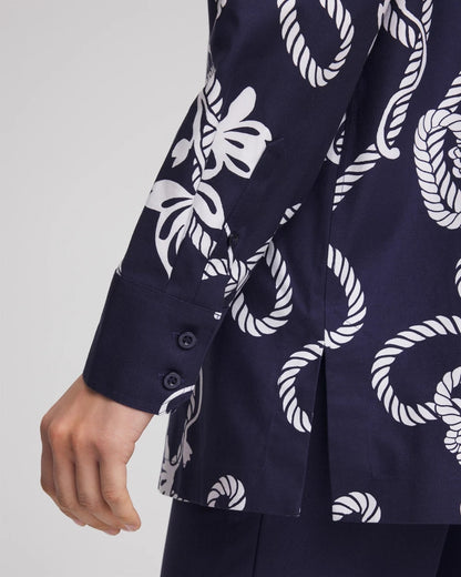 Chico's Discount - No Iron™ Rope Print Tunic Passport Blue