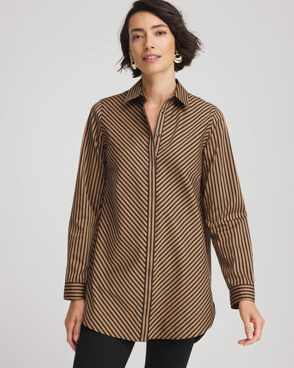 Chico's Quality - No Iron™ Slimming Imperial Stripe Tunic Black