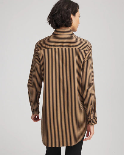 Chico's Quality - No Iron™ Slimming Imperial Stripe Tunic Black