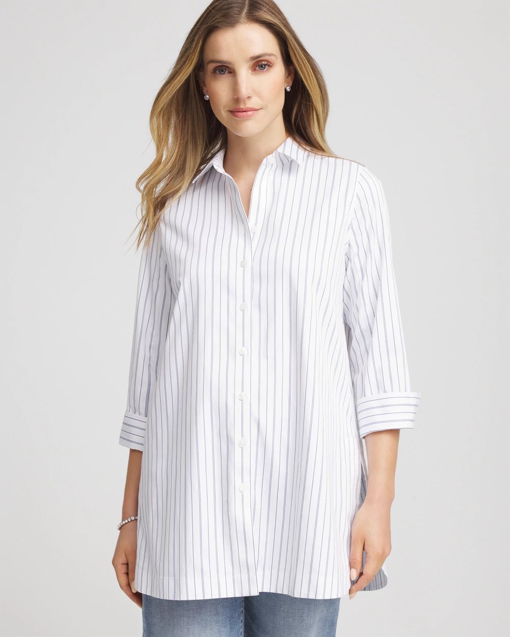 Chico's Value - No Iron™ Classic-Fit Tunic Blue Lotus