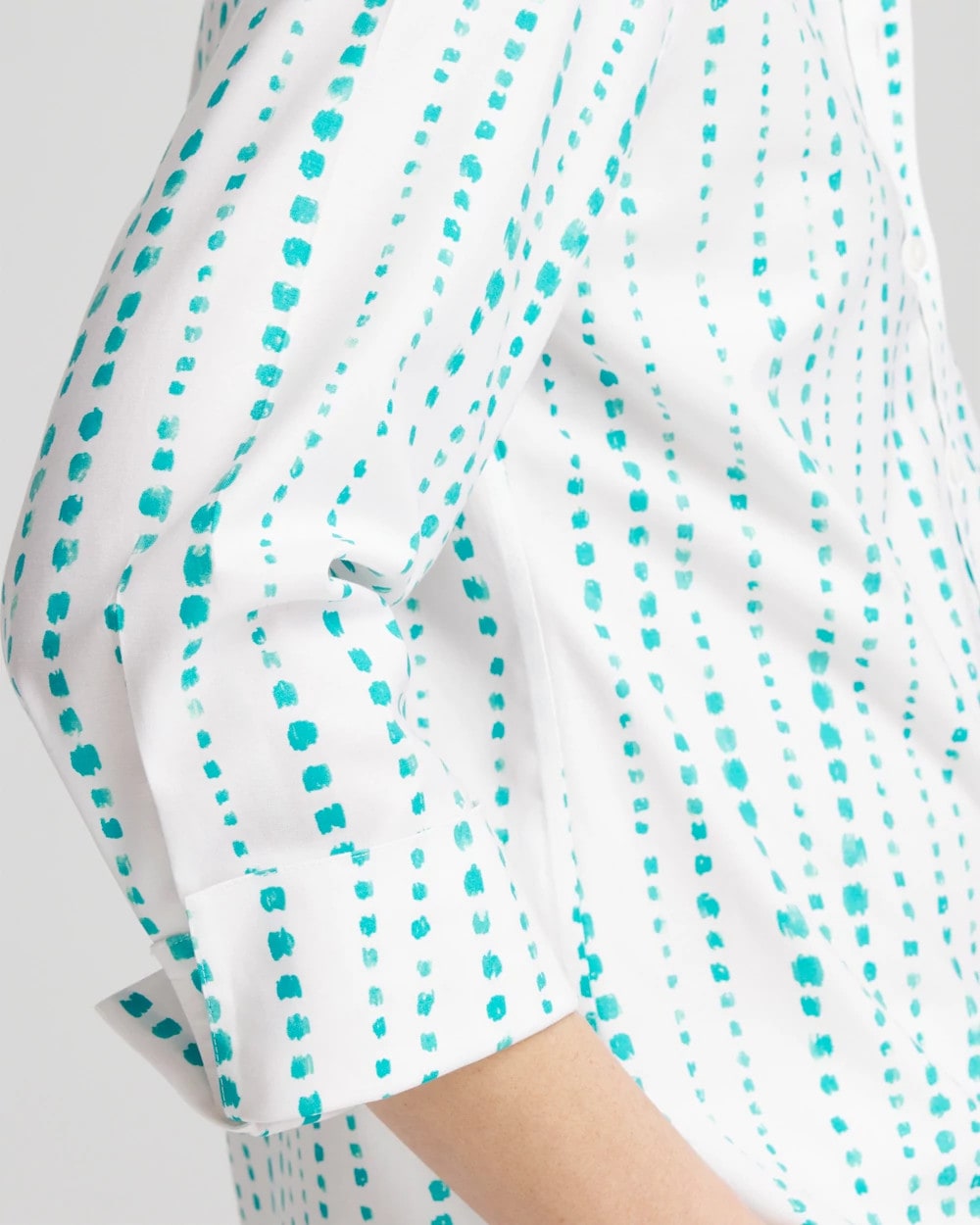 Chico's Signature - No Iron™ Sateen Bubble Print Shirt Seaspray