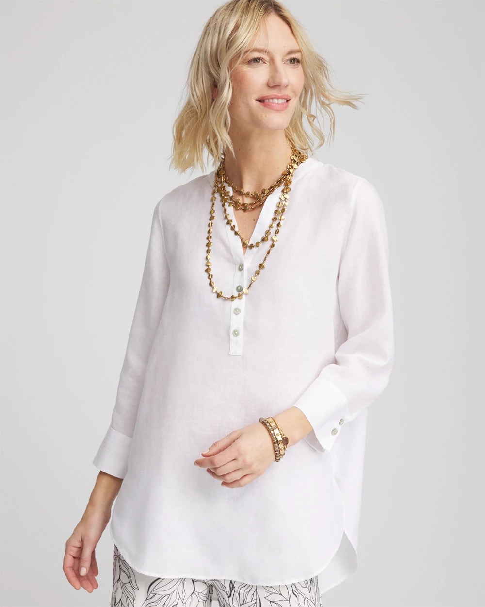 Chico's Value - No Iron™ Linen Tunic Optic White