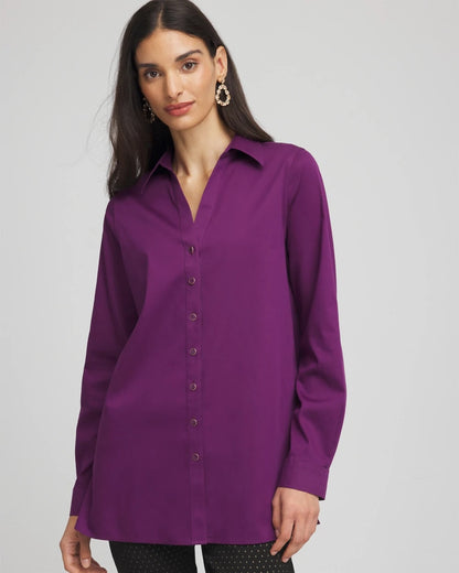 Chico's Essential - No Iron™ Novelty Button Tunic Purple Royale