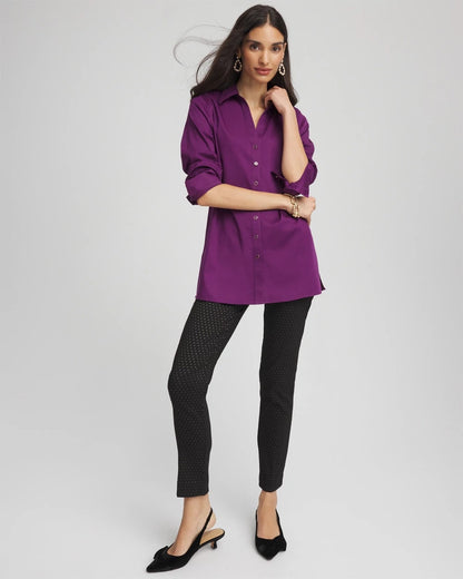 Chico's Essential - No Iron™ Novelty Button Tunic Purple Royale
