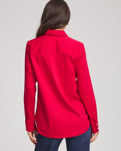 Chico's Deals - No Iron™ Rhinestone Button Shirt Carmine Red