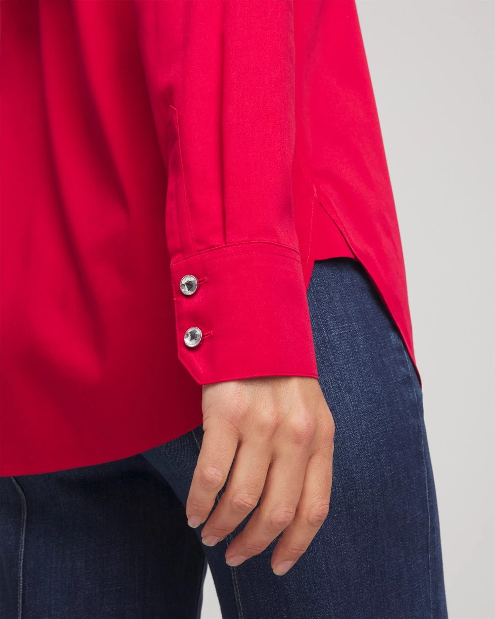 Chico's Deals - No Iron™ Rhinestone Button Shirt Carmine Red