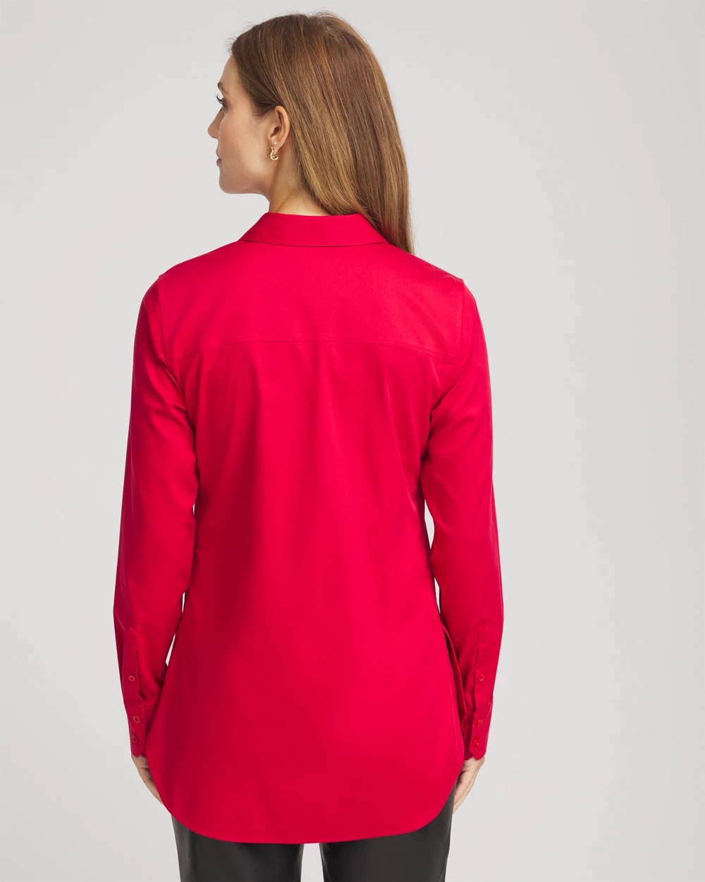 Chico's Popular - No Iron™ Peplum Pleated Shirt Carmine Red