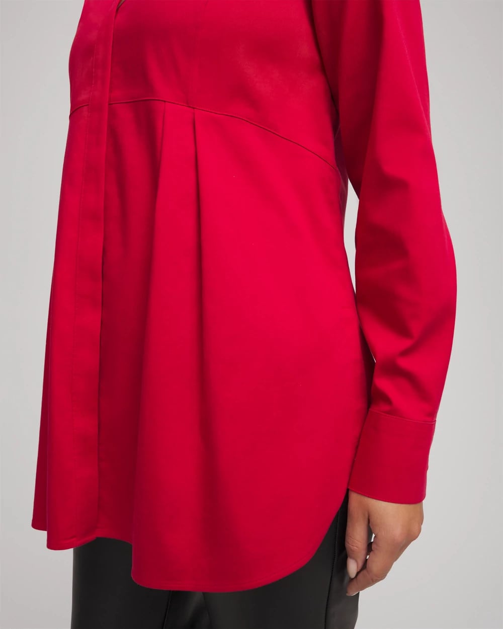 Chico's Popular - No Iron™ Peplum Pleated Shirt Carmine Red