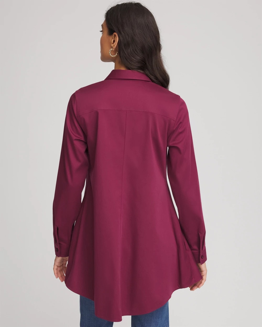 Chico's Top Pick - No Iron™ Pocketed Tunic Deep Chianti