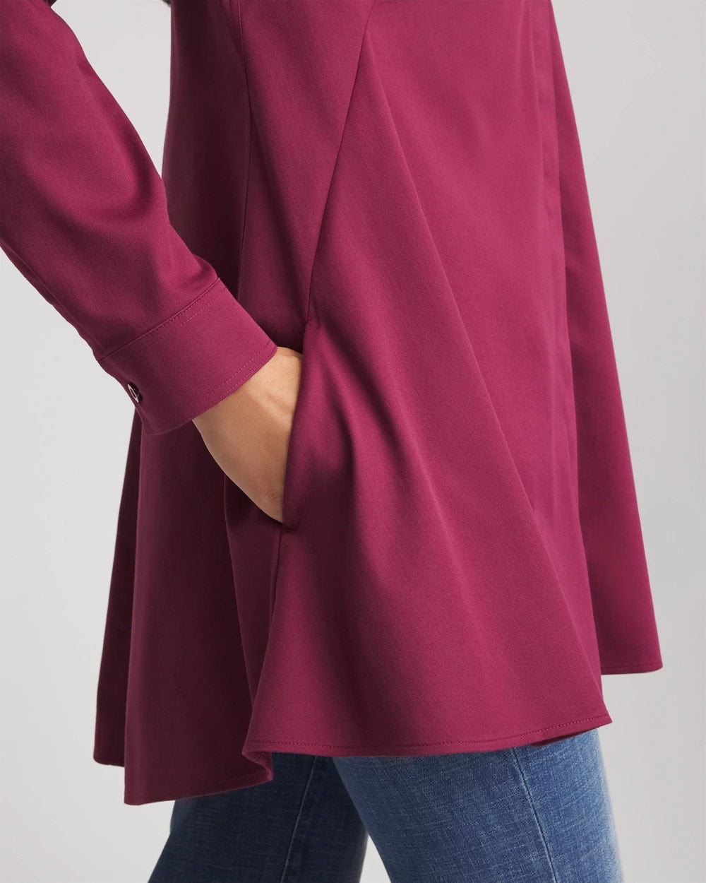 Chico's Top Pick - No Iron™ Pocketed Tunic Deep Chianti