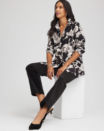Chico's Deals - No Iron™ Bryne Bloom Stretch Tunic Black