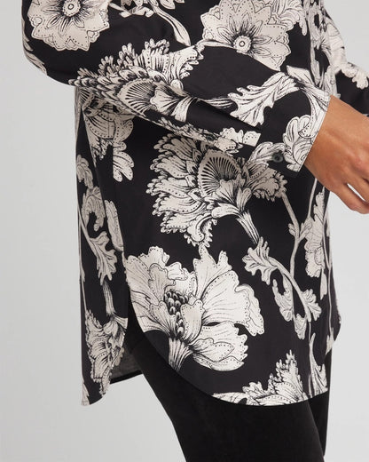 Chico's Deals - No Iron™ Bryne Bloom Stretch Tunic Black