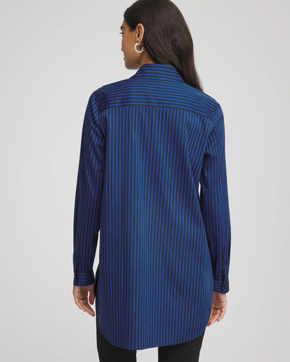 Chico's Premium - No Iron™ Slimming Striped Tunic Cobalt Stone