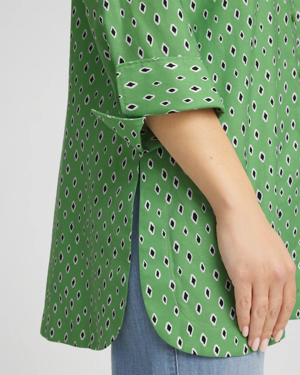 Chico's Exclusive - No Iron™ Geo-Print Tunic Salted Lime