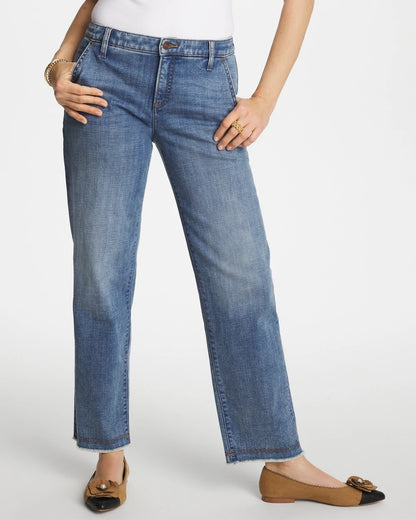 Chico's Smart Buy - Girlfriend Straight Ankle Jeans Nara Indigo