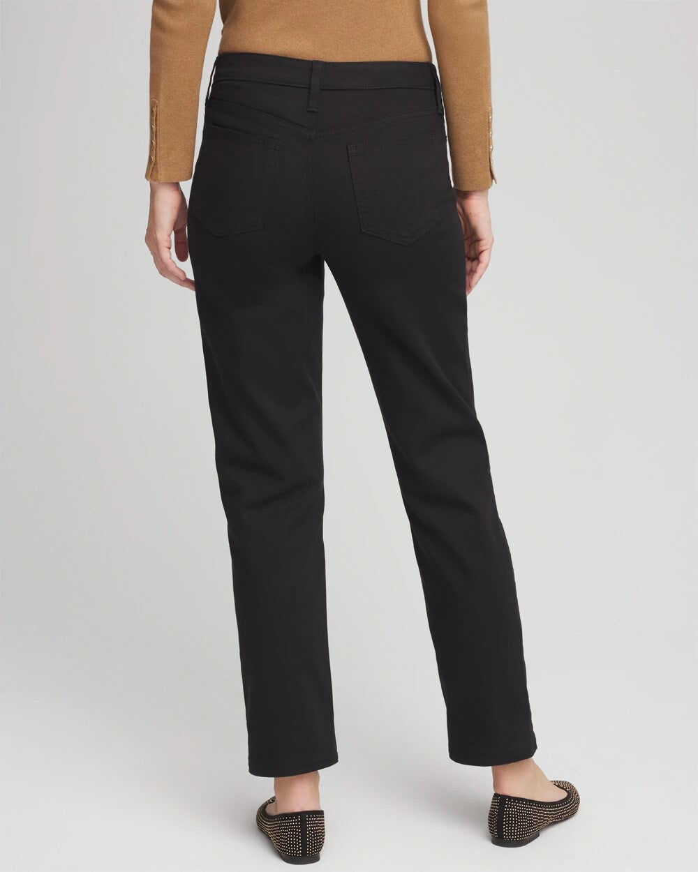 Chico's Special Offer - Girlfriend Straight Ankle Jeans Black