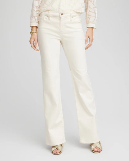 Chico's Recommended - Petite Girlfriend Flared Leg Jeans English Cream
