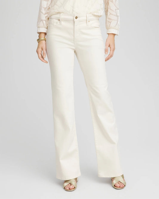 Chico's Recommended - Petite Girlfriend Flared Leg Jeans English Cream